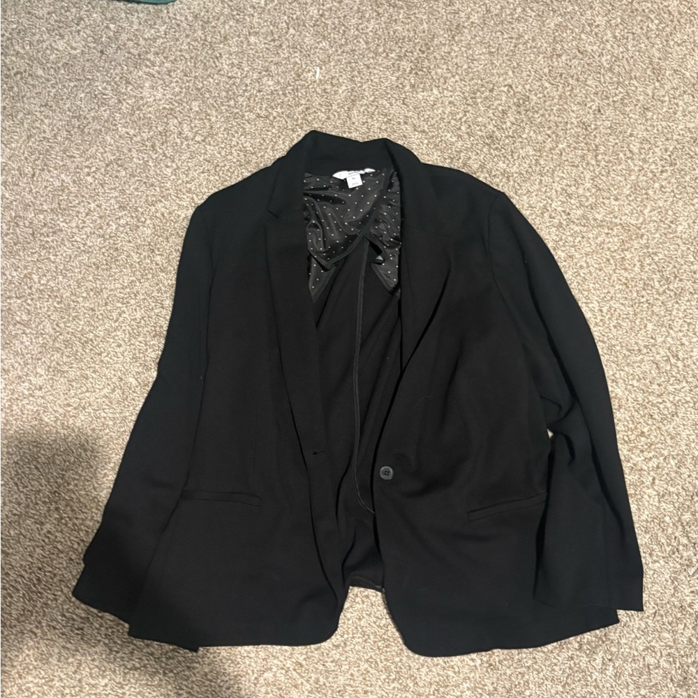 Old Navy Black Jacket with Polka Dot Interior